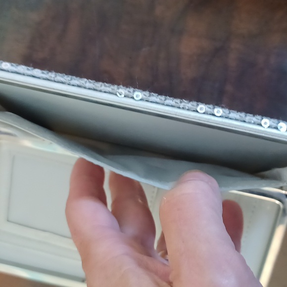 Silver Sequins clutch wallet with Snap closure 5795 - Picture 7 of 9